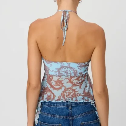 Drawstring Halter Crop Top - Image 4