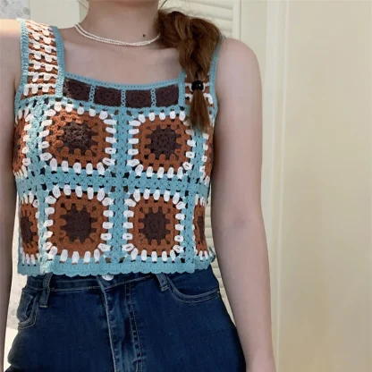 Crochet Square Neck Crop Top - Image 2