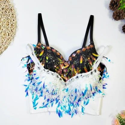 Sequin Tassels Bustier Crop Top - Image 5