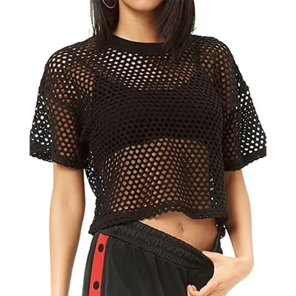 Loose Fit Fishnet Crop Top