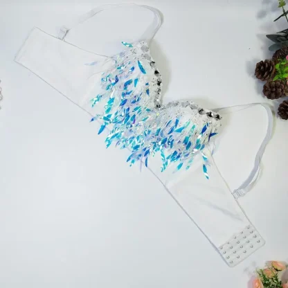 Sequin Tassels Bustier Crop Top - Image 7