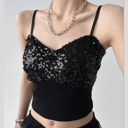 Sequin Camisole Crop Top