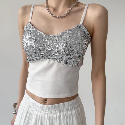 Camisole Sequins Crop Top - Image 2