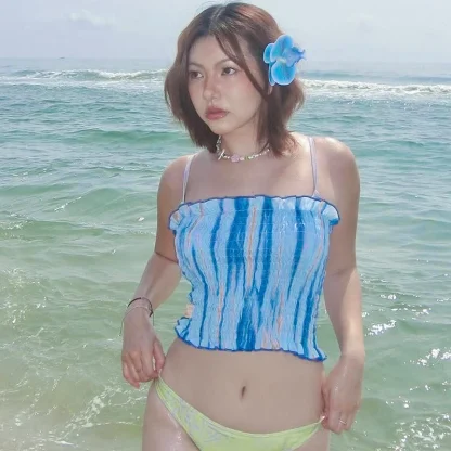 Smocked Bodice Crop Top - Image 4