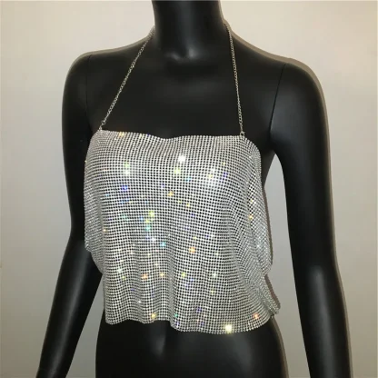 Halter Chain Backless Crop Top - Image 7