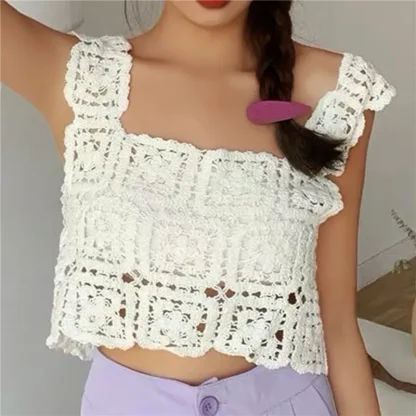 Knitted Hollow Out Crop Top