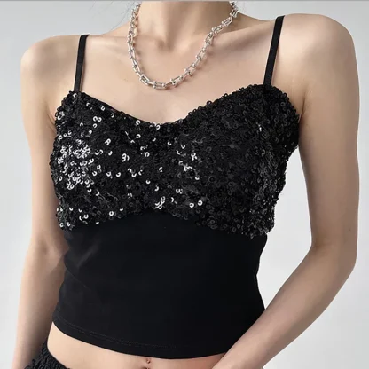 Camisole Sequins Crop Top - Image 4