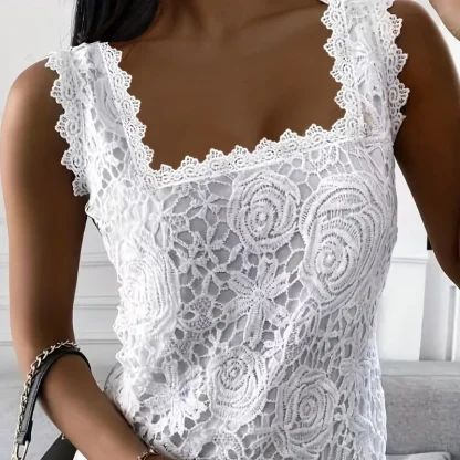 Square Neck Lace Crop Top