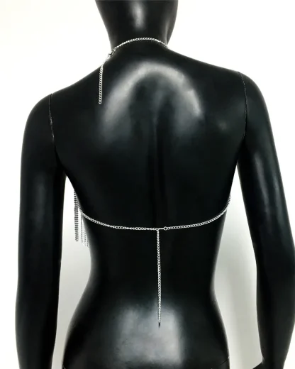 Metallic Backless Tassels Crop Top - Image 7