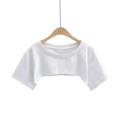 T-shirt Solid Color Crop Top - Image 6