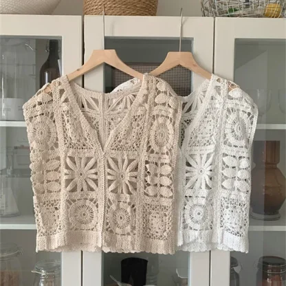 Oversized Hollow Out Crop Top - Image 6