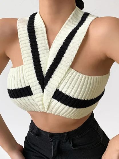 Knitted Halter Crop Top