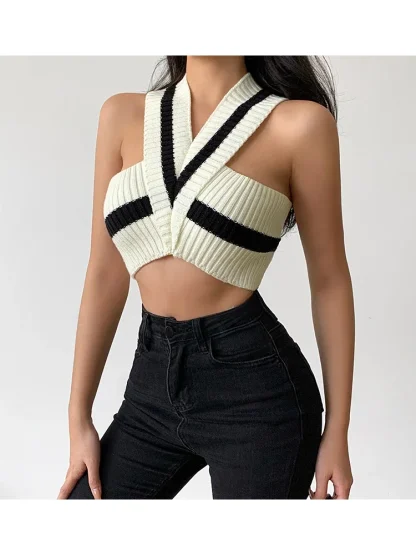 Knitted Halter Crop Top - Image 4