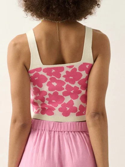 Knitted Square Neck Crop Tops - Image 2
