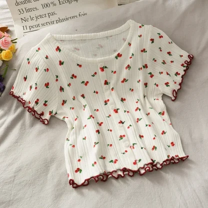 Cute Lettuce Hem Crop Tops