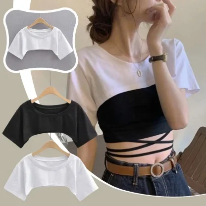 T-shirt Solid Color Crop Top - Image 3