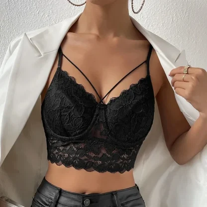 Sexy Lace Bustier Crop Top