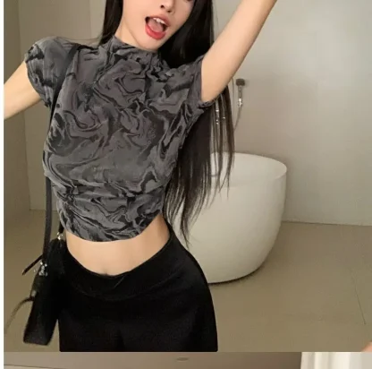 Tie Dye Turtleneck Crop Top - Image 5