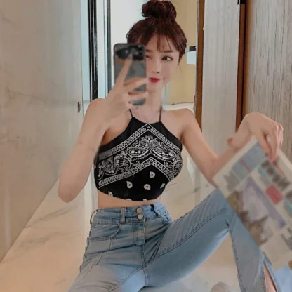 Hanging Neck Sexy Crop Top - Image 5