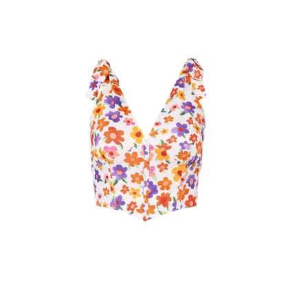 V-neck Floral Crop Top - Image 6