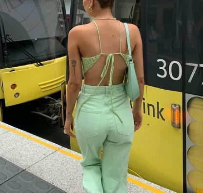 Backless Knitted Crop Top - Image 3