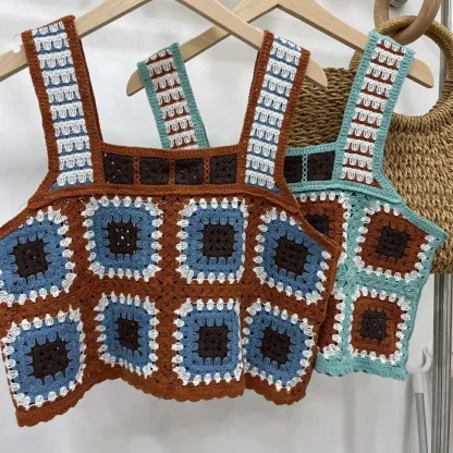 Crochet Square Neck Crop Top - Image 5