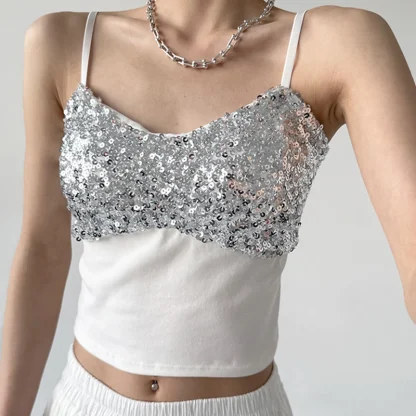 Camisole Sequins Crop Top