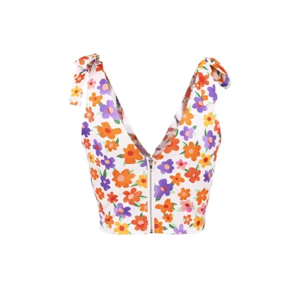 V-neck Floral Crop Top - Image 7