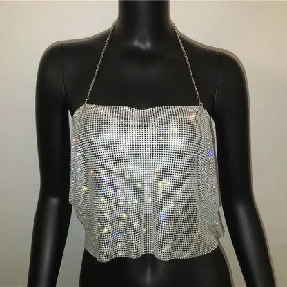 Halter Chain Backless Crop Top - Image 6