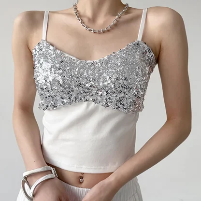 Camisole Sequins Crop Top - Image 3
