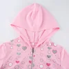 Heart Print Hoodie Crop Top - Image 6