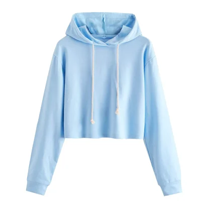 Solid Long Sleeve Crop Tops