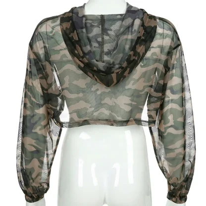 Sexy Camo Long Sleeve Crop Top - Image 5