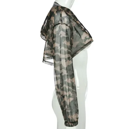 Sexy Camo Long Sleeve Crop Top - Image 6