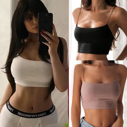 Seamless Spaghetti Strap Crop Tops - Image 6