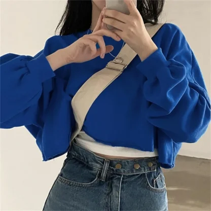 Oversized Pullover Crop Tops - Image 5