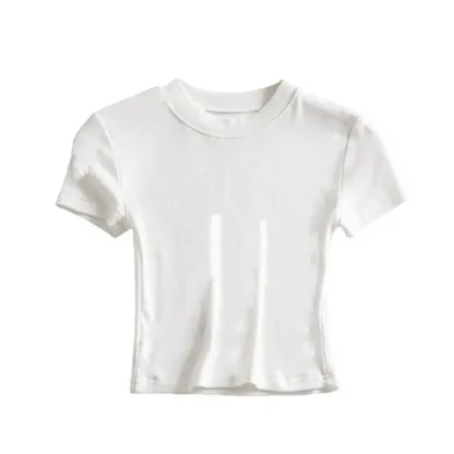 Basic Fitted Knitted Crop Tops - Image 6