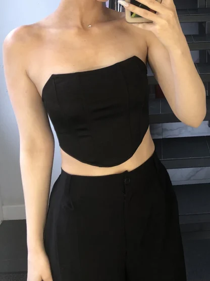 Strapless Chic Bustier Crop Top - Image 5
