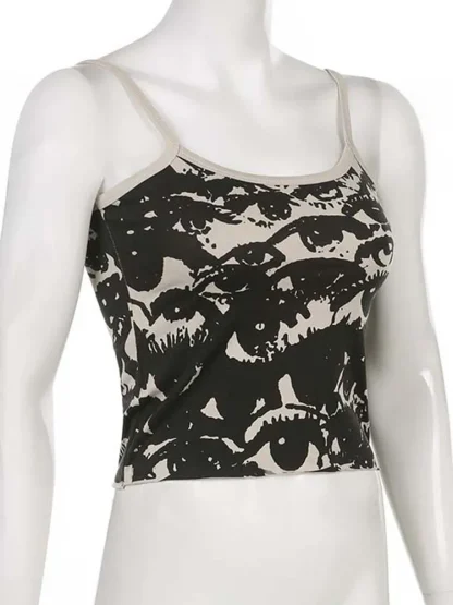 Printed Eyes Cami Crop Top - Image 6