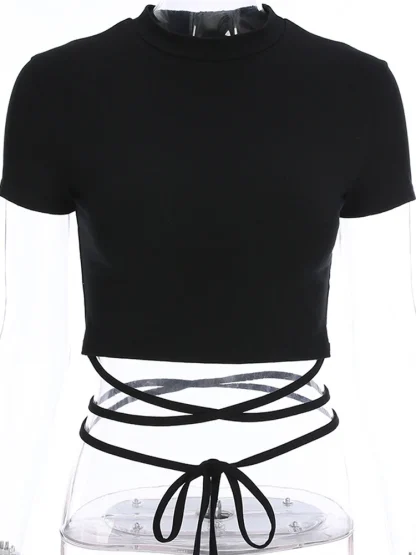 Strappy Sexy Solid Crop Top - Image 6