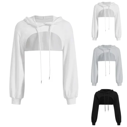 Hooded Irregular Crop Top - Image 6