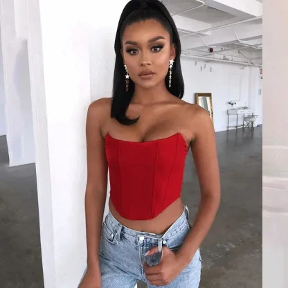 Strapless Bustier Crop Top - Image 6