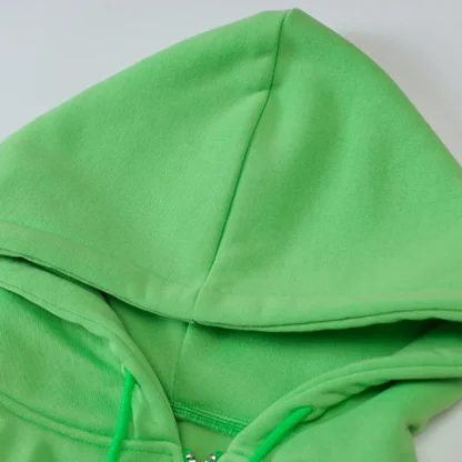 Zip-up Cozy Hoodie Crop Top - Image 4