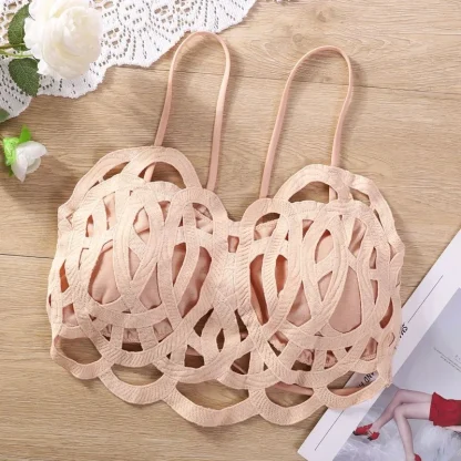 Spaghetti Strap Backless Crop Tops - Image 2
