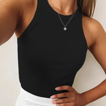 O-neck Plain Tank Crop Top - Image 5