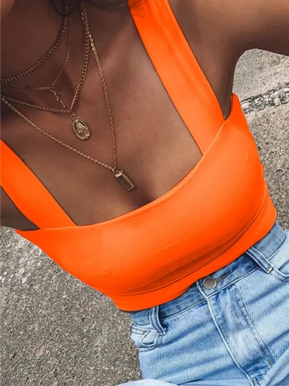 Square Neck Camisole Crop Tops - Image 3