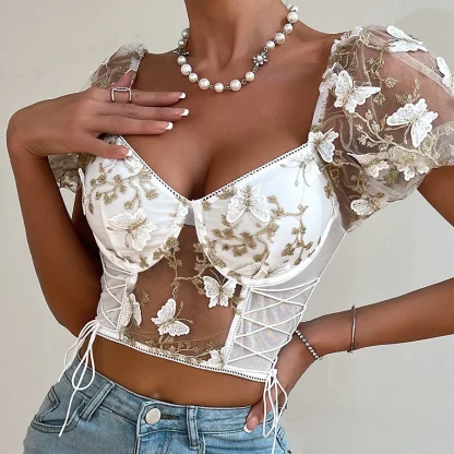 Aesthetic Puff Sleeve Crop Tops - Image 4