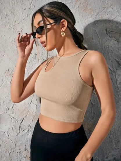Irregular Cutout Crop Tops - Image 3