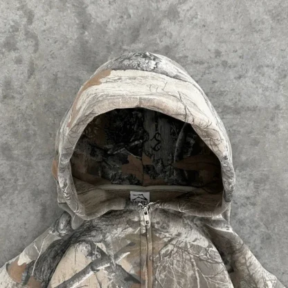 Camo Pattern Hoodie Crop Top - Image 2