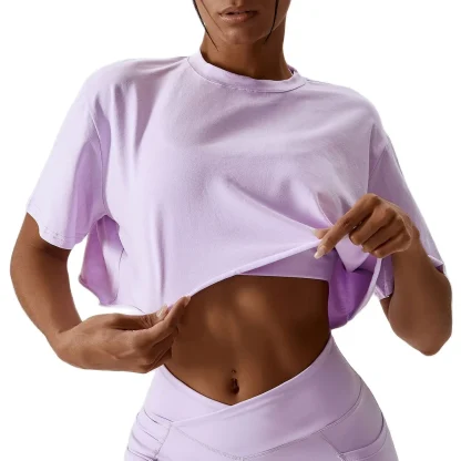 Casual Solid T-shirt Crop Tops - Image 3